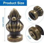 1 Pack Antique Brass Lamp Finial, Retro Cap Knob Dual-Thread Screw Lamp Shade, F... - Image 3