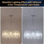 A AXILIXI Large Crystal Chandelier 30'' Chrome Modern Chandelier for Dining Room... - Image 5