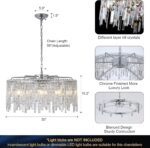 A AXILIXI Large Crystal Chandelier 30'' Chrome Modern Chandelier for Dining Room... - Image 6