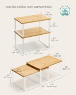 SONGMICS Cabinet Organizer Shelf, Set of 4 Kitchen Counter Shelves, Kitchen Stor... - Image 3