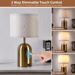 GyroVu Touch Control Table Lamps Set of 2, Gold Bedside Table Lamps for Bedroom ... - Image 3