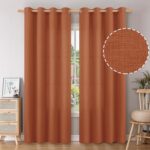 BGment Terracotta Linen Curtains for Living Room 84 Inch Length 2 Panels Set, Bu... - Image 7