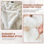Luxury 1000GSM Faux Rabbit Fur Bubble Throw Blanket, Elegant White, Ultra Soft P... - Image 5