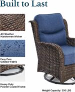 HILLGA Luxury Outdoor Swivel Rocker Patio Chairs of 2 with 6 Inch Thick Cushions... - Image 6