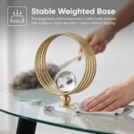 Modern Crystal Ball Decor with Gold Metal Ring Frame, 5.3in / 13.5cm Circular De... - Image 4