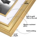 Americanflat 8x10 Picture Frame with Decorative Inner Mat Accent - Displays 5x7 ... - Image 4