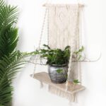 AMIAEDU Macrame Wall Hanging Shelf, Handmade Indoor Boho Pot Basket Hanger Holde... - Image 3