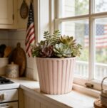 Ekirlin 7 Inch Indoor Plant Pot, Natural Resin Modern Planters, Graceful Curves ... - Image 4
