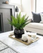 DILATATA Faux Plant Indoor in Ceramic Pot 11" Artificial Potted Fern Fake House ... - Image 6