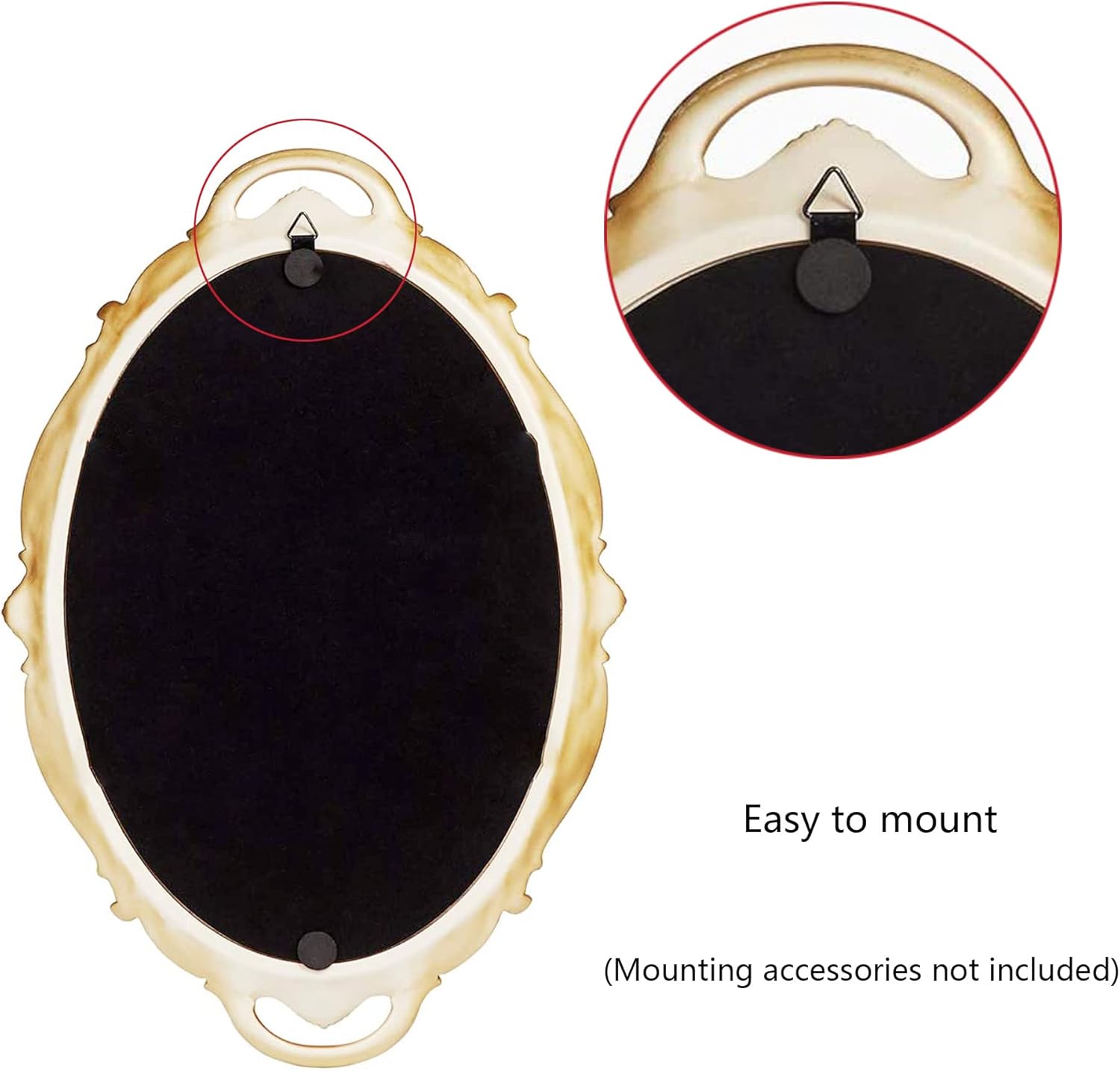 Eaoundm 14.5 x 10 inchs Smallest Oval Antique Decorative Wall Mirror Vintage Han... - Image 7