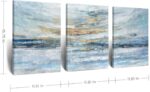 Abstract Canvas Wall Art for Bedroom 3 Piece Ocean Painting Coastal Theme Artwor... - Image 3