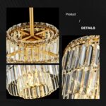 Modern 12.8“ Gold Crystal Chandelier Ceiling Light Fixtures for Dining Room Luxu... - Image 6