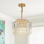 Modern 12.8“ Gold Crystal Chandelier Ceiling Light Fixtures for Dining Room Luxu... - Image 7