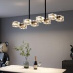 Modern Crystal Chandelier for Dining Room,Black and Gold Pendant Lights Fixture ... - Image 8