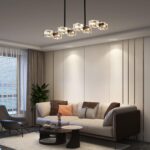 Modern Crystal Chandelier for Dining Room,Black and Gold Pendant Lights Fixture ... - Image 9
