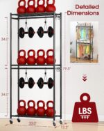 Sakugi Clothes Rack - 33.0" x 12.2" x 79.5" Clothing Rack with Shelves & Wheels,... - Image 3