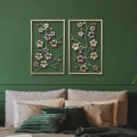 Metal Flower Wall Decor Framed, Set of 2 Floral Art wall decor, Elegant Wall Dec... - Image 5