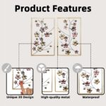 Metal Flower Wall Decor Framed, Set of 2 Floral Art wall decor, Elegant Wall Dec... - Image 6