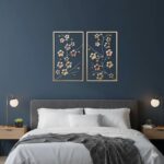 Metal Flower Wall Decor Framed, Set of 2 Floral Art wall decor, Elegant Wall Dec... - Image 8