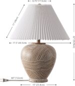 SAFAVIEH Lighting - Claude 22-Inch Table Lamp - Brown & White Abstract Design wi... - Image 4
