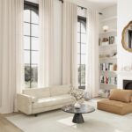 Linen Curtains 132 Inches Long for High Living Room Beige Extra Long Back Tab Cu... - Image 3