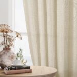 Linen Curtains 132 Inches Long for High Living Room Beige Extra Long Back Tab Cu... - Image 6