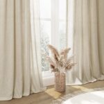 Linen Curtains 132 Inches Long for High Living Room Beige Extra Long Back Tab Cu... - Image 8