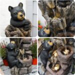 YZM 40.16" H 5 Tier Outdoor Fountain Black Bears Climbing Tree Garden Water Foun... - Image 4