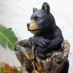 YZM 40.16" H 5 Tier Outdoor Fountain Black Bears Climbing Tree Garden Water Foun... - Image 5