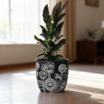 Terracotta Pots, 6.5+5+4.4 Inch Plant Pots with Drainage Hole- Floral Pattern, B... - Image 9