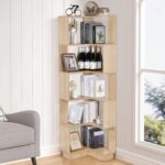 Wooden Corner Bookcase, 5 Tiers Corner Bookshelf 68.9" L-Shaped Storage Display ... - Image 5