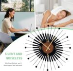 22 Inch Modern Sunburst Wall Clock Battery Operated, Black Metal Radiating Desig... - Image 5