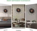 22 Inch Modern Sunburst Wall Clock Battery Operated, Black Metal Radiating Desig... - Image 6