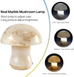 Natural Dolomite Marble Mushroom Lamp,Natural Gemstone Table Lamp Unique Crystal... - Image 3