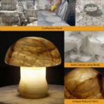 Natural Dolomite Marble Mushroom Lamp,Natural Gemstone Table Lamp Unique Crystal... - Image 4