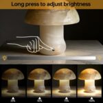 Natural Dolomite Marble Mushroom Lamp,Natural Gemstone Table Lamp Unique Crystal... - Image 5