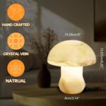 Natural Dolomite Marble Mushroom Lamp,Natural Gemstone Table Lamp Unique Crystal... - Image 6