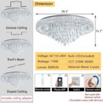 Crystal Chandeliers Modern LED Dimmable Flush Mount Ceiling Chandeliers for Livi... - Image 3