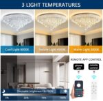 Crystal Chandeliers Modern LED Dimmable Flush Mount Ceiling Chandeliers for Livi... - Image 4