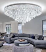 Crystal Chandeliers Modern LED Dimmable Flush Mount Ceiling Chandeliers for Livi... - Image 5