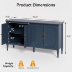 RoyalCraft 59" Buffet Cabinet with Storage, Vintage Sideboard with Adjustable Sh... - Image 3