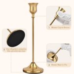Set of 6 Gold Metal Taper Candlestick Holders Vintage Brass Home Decor for Dinin... - Image 5