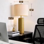 PoKat 27.5'' Tall Brass Gold Table Lamps Set of 2 for Living Room, Modern Table ... - Image 8
