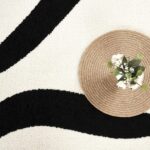 Abani Abstract Beige/Black Area Rug - 6'x9' - Modern Curved Line Design - Deco C... - Image 9