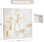 Briful Neutral Abstract Wall Art for Living Room, Textured White and Gold Canvas... - Image 3