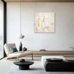 Briful Neutral Abstract Wall Art for Living Room, Textured White and Gold Canvas... - Image 6
