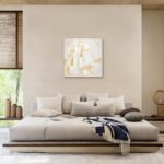 Briful Neutral Abstract Wall Art for Living Room, Textured White and Gold Canvas... - Image 7