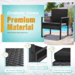 Flamaker 3 Pieces Outdoor Patio Wicker Furniture Set, Modern Rattan Chair Conver... - Image 4