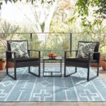 Flamaker 3 Pieces Outdoor Patio Wicker Furniture Set, Modern Rattan Chair Conver... - Image 5