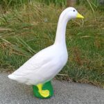 LICAEVEY Goose Statue, Big Resin Large White Goose Garden Lawn Yard Sculpture, E... - Image 5